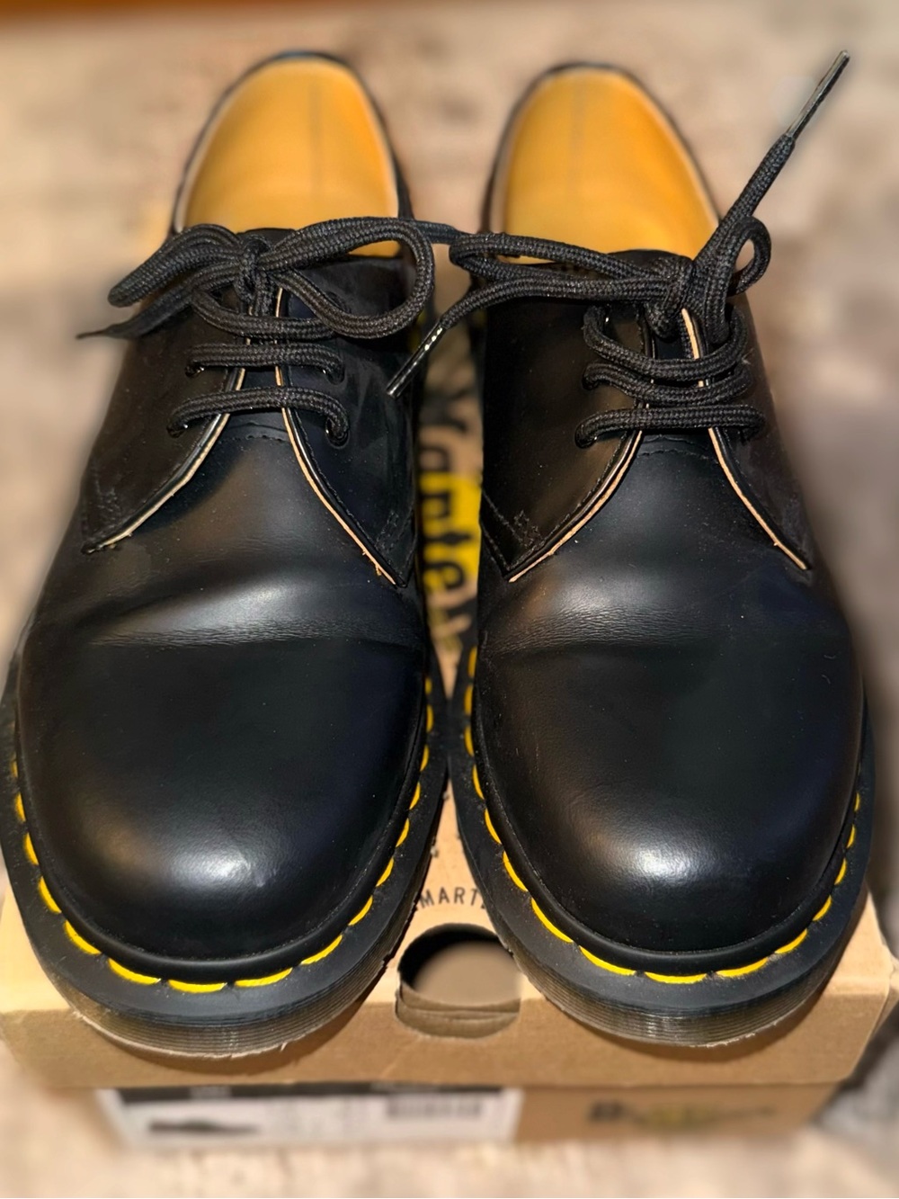 Dr. Martens Black Leather Lace-Up Oxfords
